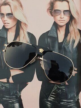 Medusa Fashion Sunglasses Shades Unisex Black Gold Lens Casual Formal Accessory